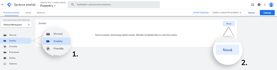 Značky a nová značka v GTM