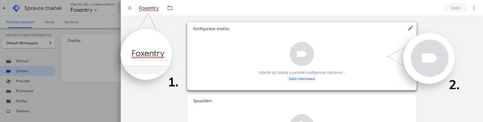 Konfigurace značky v GTM