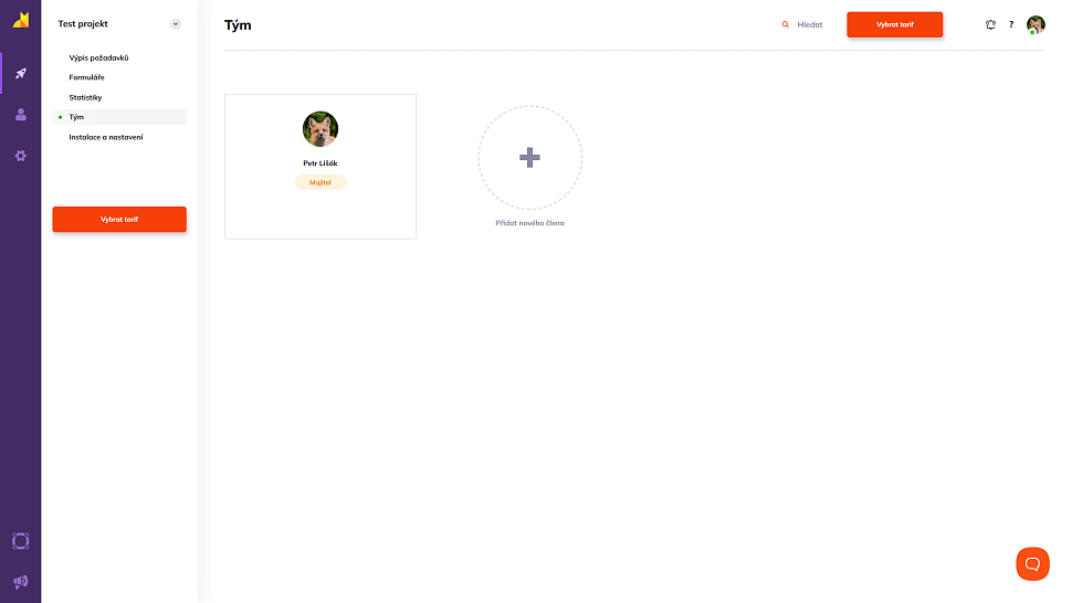 Přehled členů týmu v administraci Foxentry